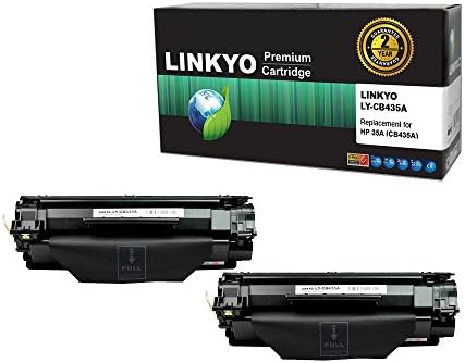 LINKYO Compatible 2 Pack HP 35A (CB435A) Black Toner Cartridge