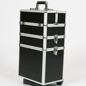 Trolley, Coffre  en aluminium � outils, valise de rangement, coffre cosm�tique noir