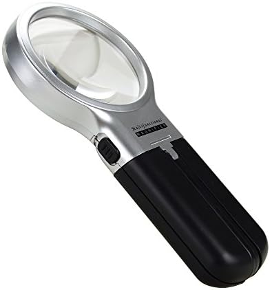 Foldable Magnifying Glass Illuminated LED Handheld Set 3X Magnification Power Magnifier for Senior Reading Computer Repair Newspaper Articles Stamps Maps and Hobbies