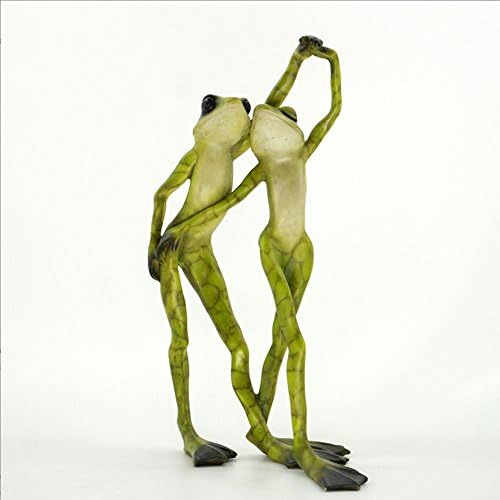 Green Frogs Romantic Couple Dancing Collectible Figurine Garden Sculpture Wildlife Animal Gift