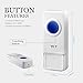 YCZ Wireless Waterproof Remote Doorbell,Operating at over 500-feet Range with Over 50 Chimes,No Batteries Required for Receiver, Push Button with LED Indicator