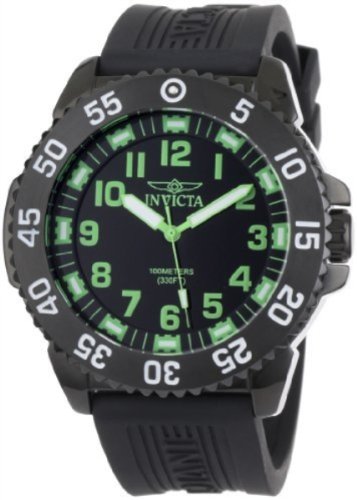 Invicta Men's 1102 Pro Diver Black Dial Black Polyurethane Watch