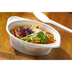 100 Suppenterrinen, PP rund 500 ml � 15,6 cm 4,5 cm weiss mit Anfasser