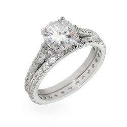 Monica's Extra Thin Sterling Silver Wedding Ring Set Size 5 (Sizes 5 6 7 8 9 10 Available)