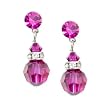 Fuschia Hot Pink 8mm Swarovski Crystal Drop Earrings -- Made In USA