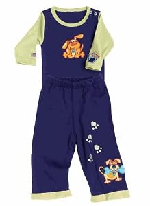 Sozo's Bow House Long Sleeve Pant Set- Blue (0-6 months)