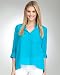 Silk Chiffon Open Back Blouse - CAPRI BREEZE (M)