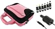 rooCASE 2n1 Combo - Dell Inspiron Mini IM10-USE024AM 10.1-Inch Netbook Carrying Case and 12v Car Charger - Pink / Black Deluxe Bag
