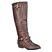 Brinley Co. Womens Regular and Wide-Calf Buckle-Strap Knee-High Riding Boots
