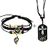 WILD-WIND (TM Christmas Unique Metal Pendant Ring & Bead Multi Leather Adjustable Wrap Bracelet