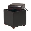 Metro Storage Ottoman with Tray - Dark Brown