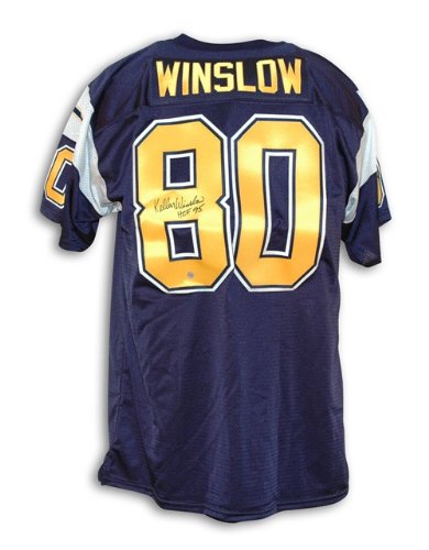 Kellen Winslow Autographed/Hand Signed San Diego Chargers Navy Blue Throwback Jersey