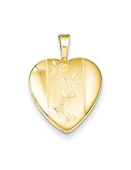 Sterling Silver Gold-Plated 16mm D/C Butterfly Heart Locket. Metal Wt- 2.4g