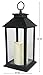 Decorative Black Lantern - LED Flickering Flameless Pillar Candle with 5 Hour Timer Included - Indoor/Outdoor Lantern - 13