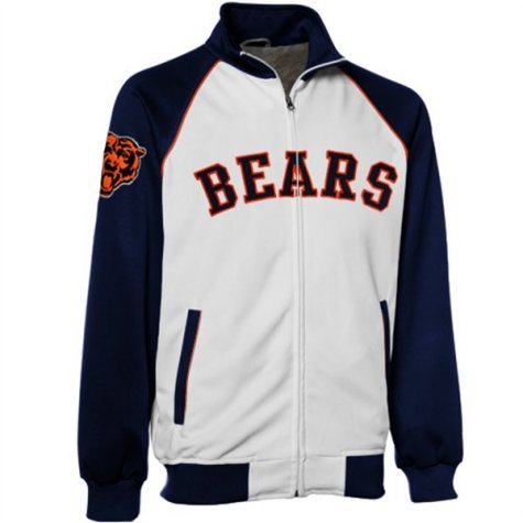 Mens Chicago Bears White Track Jacket - S