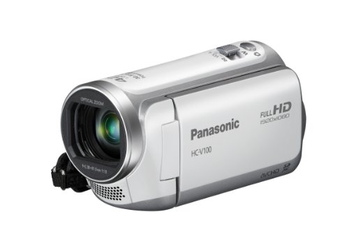 Panasonic HC-V100EG-W Full-HD-Camcorder (6,7cm (2,6 Zoll) LCD-Display, 34-fach opt. Zoom, 32mm Weitwinkel) weiß