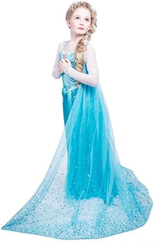 Floor Length Paisley Princess Cosplay Costume Play Dress for Girls Kids (XL)