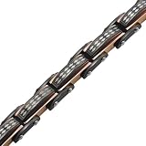StunningMen'sBlackStainlessSteelRhombusLinkBraceletJewelry