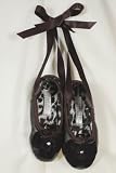 KAMARA Flower Girl Ballet Slippers BLACK BALLET Dance Girls Shoes 4-2