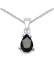 0.90 Carat Genuine Garnet Sterling Silver Pendant Necklace. 18"