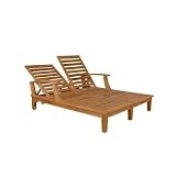 Anderson Teak SL-209 Brianna Double Sun Lounger with Arm (Natural)