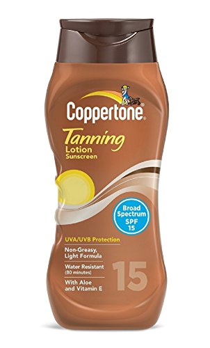 Coppertone SPF 15 Water Resistant UVA/UVB Protecion Tanning Sunscreen Lotion, 10 Ounce