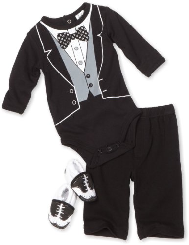 Baby Essentials Baby-boys Newborn 3 Piece Tuxedo Creeper with