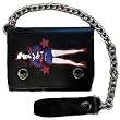 Black Vinyl Embroidered Sailor Pin Up Girl Chain Wallet by Sourpuss Black Vinyl Embroidered Sailor Pin Up Girl Chain Wallet by Sourpuss