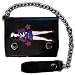 Black Vinyl Embroidered Sailor Pin Up Girl Chain Wallet by Sourpuss