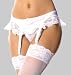 Elegant Moments Satin Garter Belt in the color White