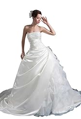 Strapless Organza/Satin  Dress with a Chapel Train 