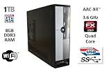 AAC-X4 Desktop Computer - 3.6GHz Quad Core Processor (Bulldozer) - 8GB DDR3 RAM - 1,000GB (1TB) HDD - WiFi - USB 3.0 Windows 7 64-Bit