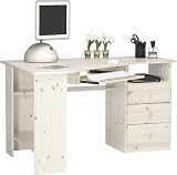 Steens 16327913 Eckschreibtisch Kent 73 x 133 x 95 cm Kiefer massive, white wash