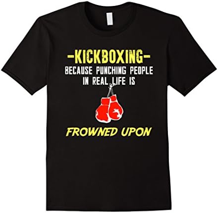 Men's Kickboxing T Shirt.Frowned Upon Kickboxing T Shirt 2XL Black