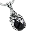 Sterling Silver Celtic Knot Goddess Ladies on Black Onyx Pendant