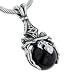 Sterling Silver Celtic Knot Goddess Ladies on Black Onyx Pendant