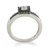 412UNHfWEGL. SL160  1/3ct Black and White Diamond Engagement Ring in Sterling Silver
