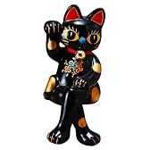 開運 ラッキーキャット 大 ブラック SAN751
