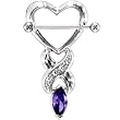 Purple Gem MARQUISE HEART Nipple Shield