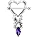 Purple Gem MARQUISE HEART Nipple Shield