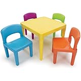 Tot Tutors Kids' Secondary Table and 4-Chair Set, Plastic