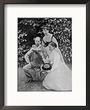 Charles Dickens English Writer at His Home at Gadshill in Kent with His Daughters Kate and Mary Framed Photographic Poster Print, 17x21