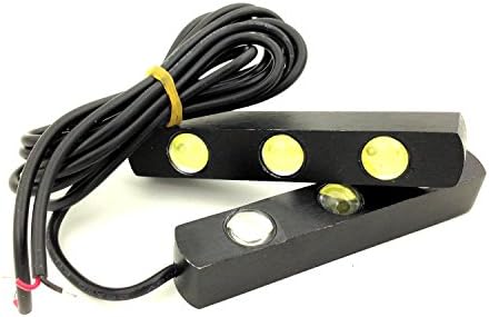 2 Pcs 1.5W 3-LED Eagle Eye White Cool Light Car Daytime Running Lamp 12v Daytime Running Light Bulb Aluminum Alloy Shell