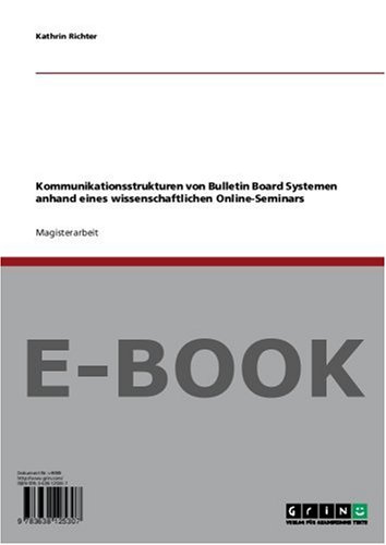 Cover image : Kommunikationsstrukturen von Bulletin Board Systemen anhand eines wissenschaftlichen Online-Seminars