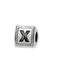 Triangle Block, Letter X Charm in Silver For 3mm Charm Bracelets