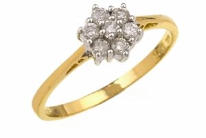 Bague - PR1594(N) - Anillo de mujer de oro amarillo (18k) con diamantes (talla: 14)