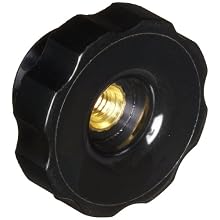 DimcoGray Black Phenolic Fluted Torque Knob Female, Thru Hole Brass Insert: 5/16-18" Thread x 5/8" Depth, 1-3/4" Diameter x 61/64" Height x 1-1/6" Hub Dia x 1/2" Hub Length  (Pack of 10)