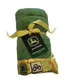 John Deere Fleece Blanket with Embroidered Satin Trim - Baby Blocks Design
