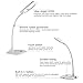 ShineMe® Ultra-thin Gooseneck LED Desk Lamp - Built-in Rechargeable Lithium Battery, Wire-free & Cordless (Portable & Mobile), Smart Touch Control Switch, 3-Level Dimmable Brightness, for Indoor & Outdoor Use, Study, Reading, Working, Relaxing, Camping, etc (White)