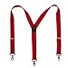 CTM Men's Elastic Solid Color Suspender with Metal Swivel Hook Clip End